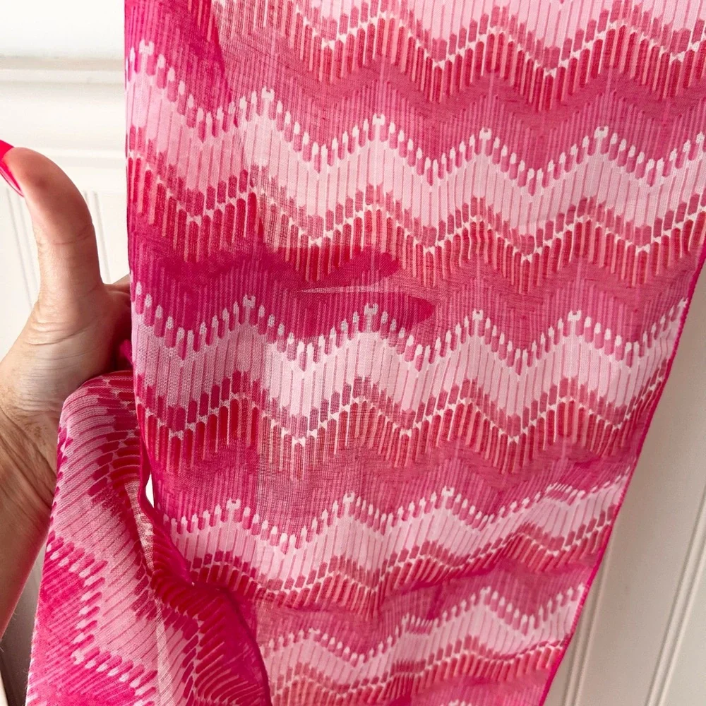 Hot Pink Zigzag Chevron Pattern Lightweight Scarf Catalina Estrada